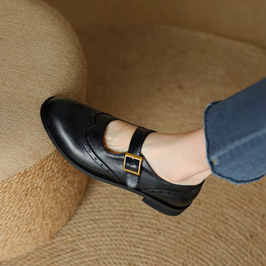 Geneva Orthopedic Leather Flats