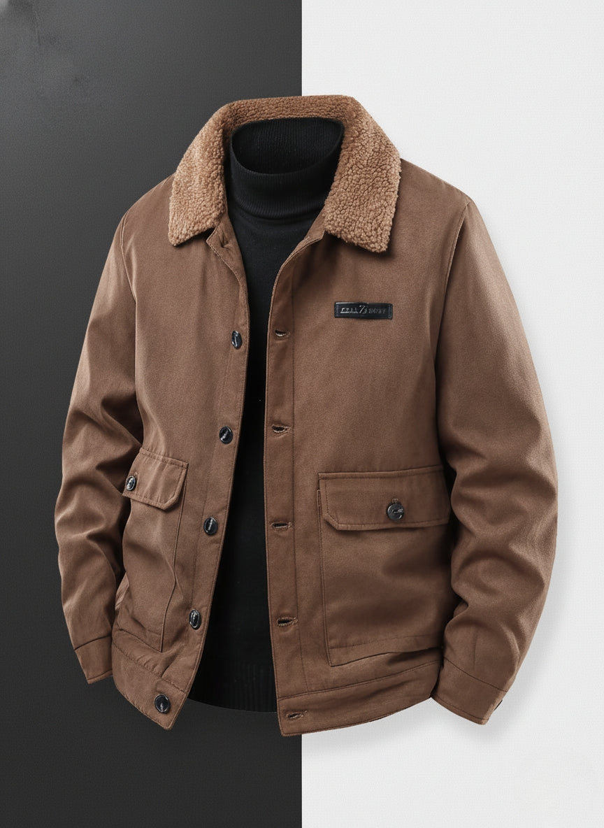 Henley Suede Sherpa Jacket