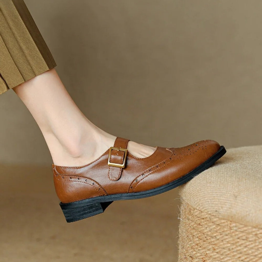 Geneva Orthopedic Leather Flats