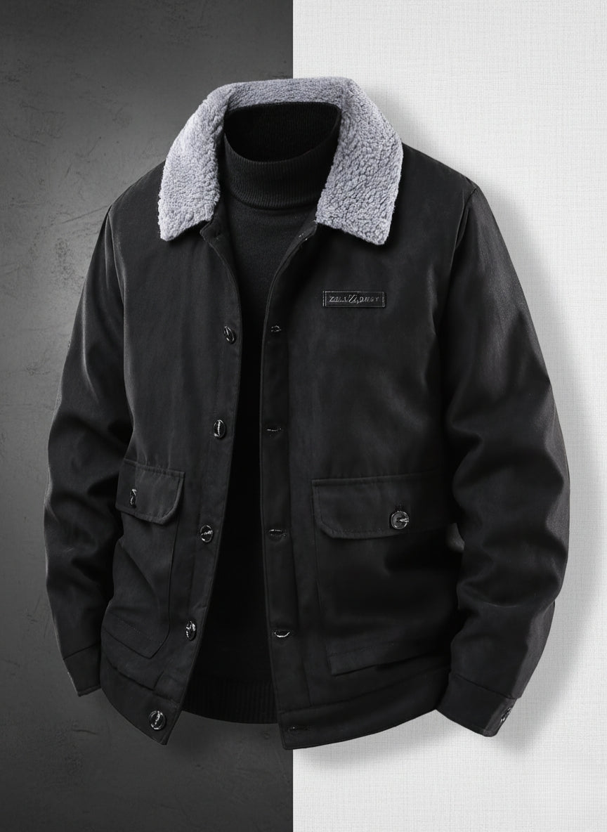 Henley Suede Sherpa Jacket
