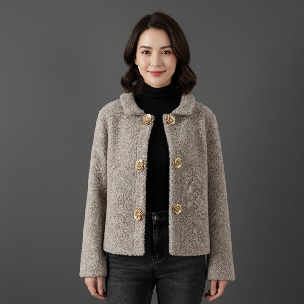 Vienna Wool Textured Button Jacket