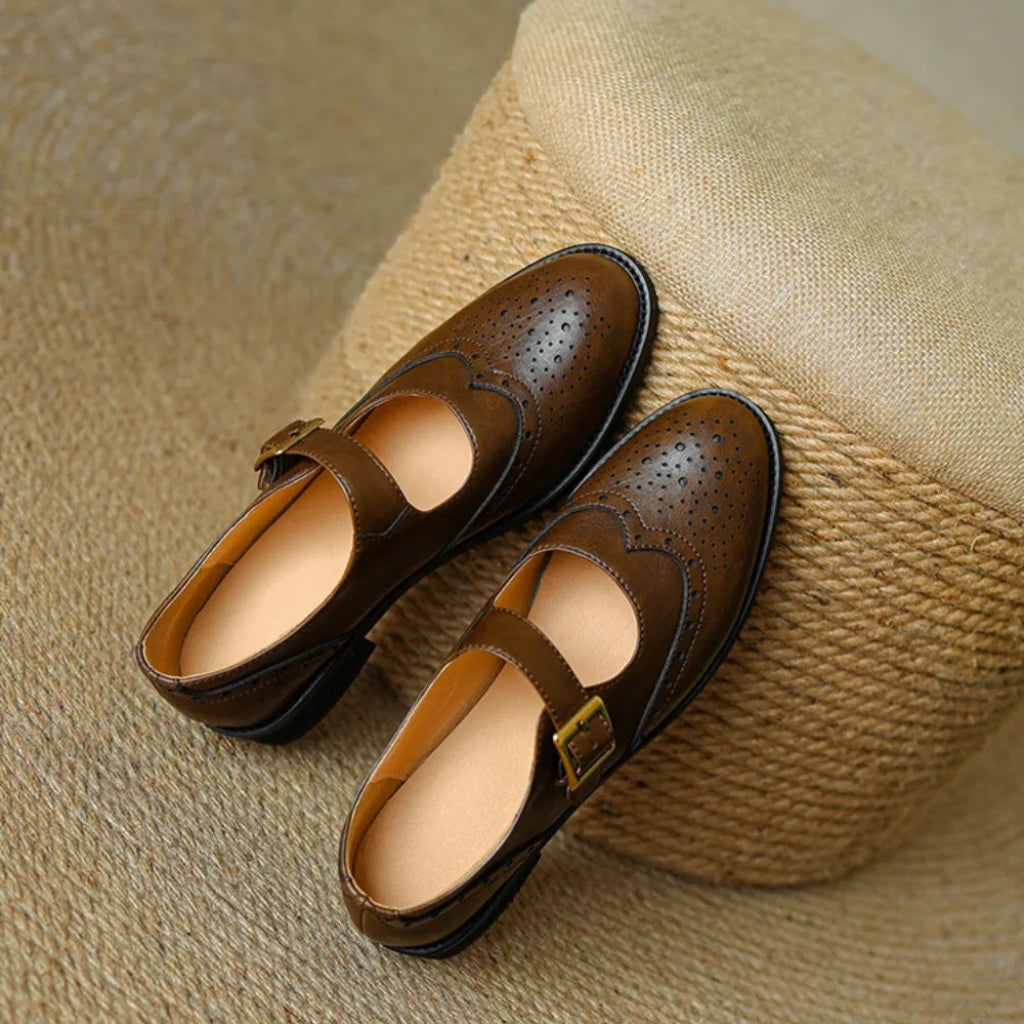 Geneva Orthopedic Leather Flats