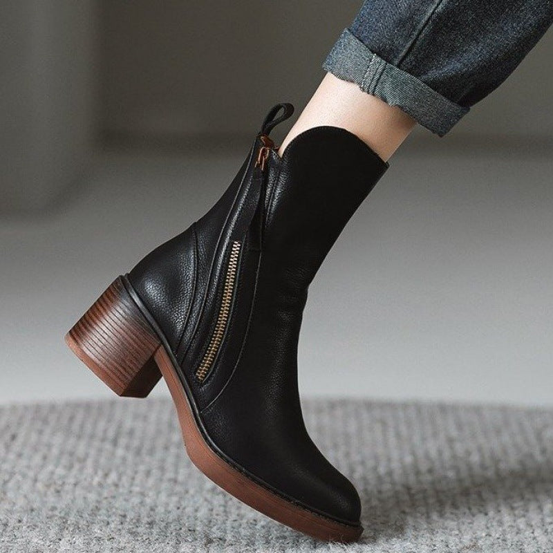 Aveline Leather Ankle Boots