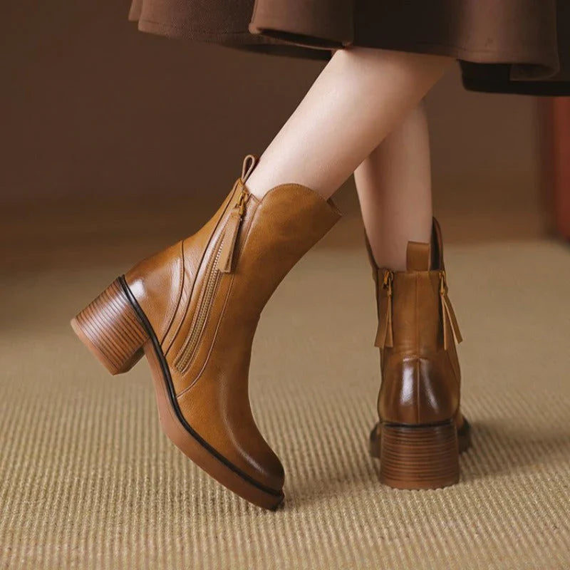Aveline Leather Ankle Boots