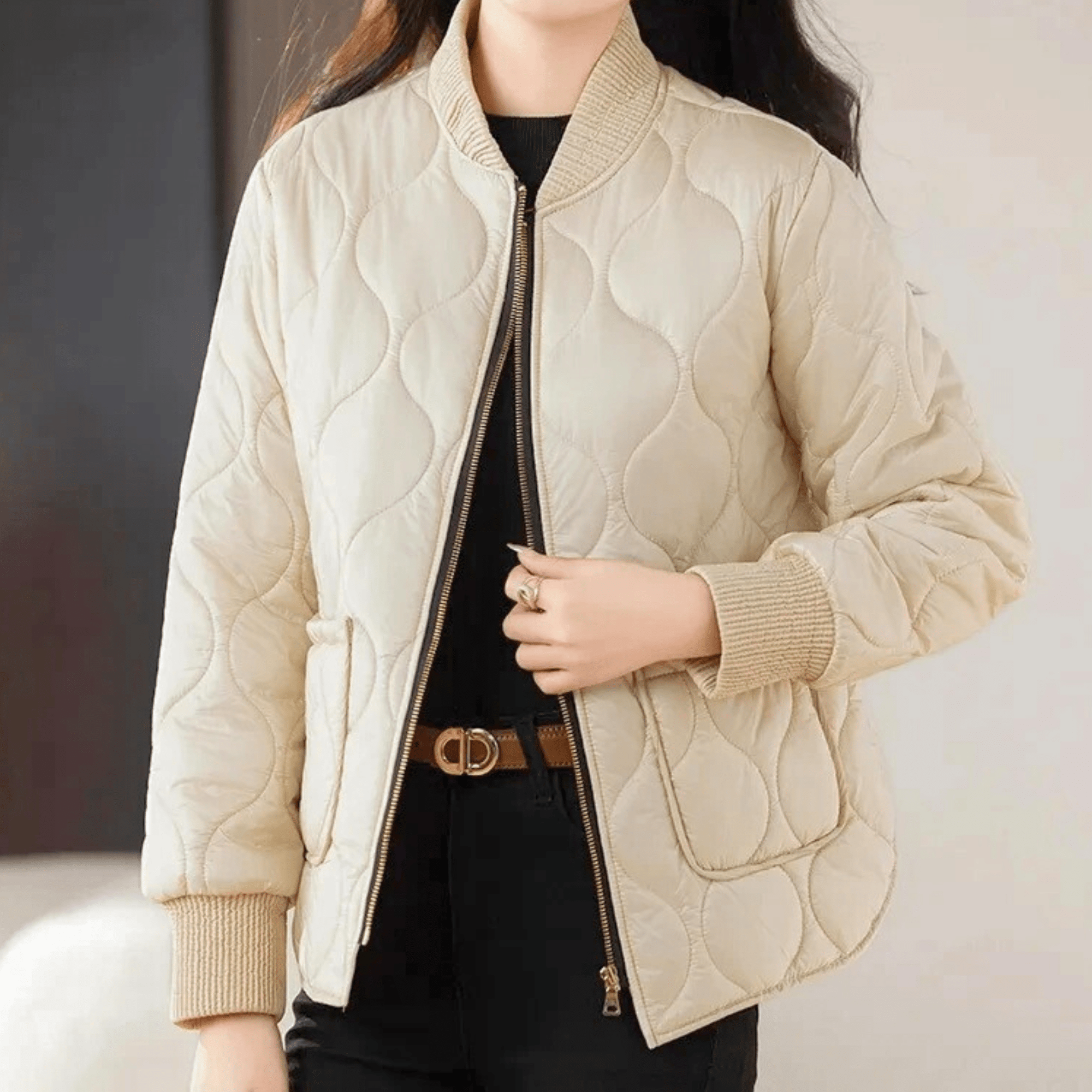 Brielle Quilted Cotton Bomber