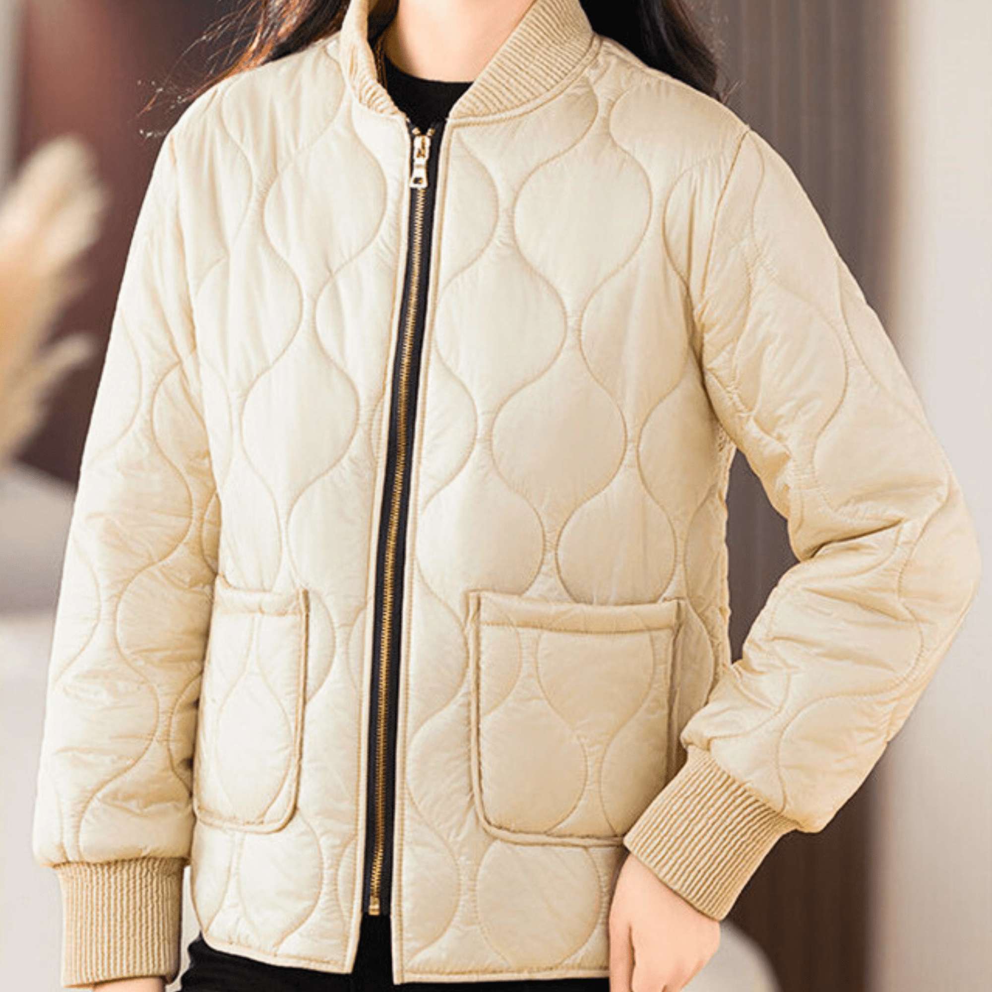 Brielle Quilted Cotton Bomber
