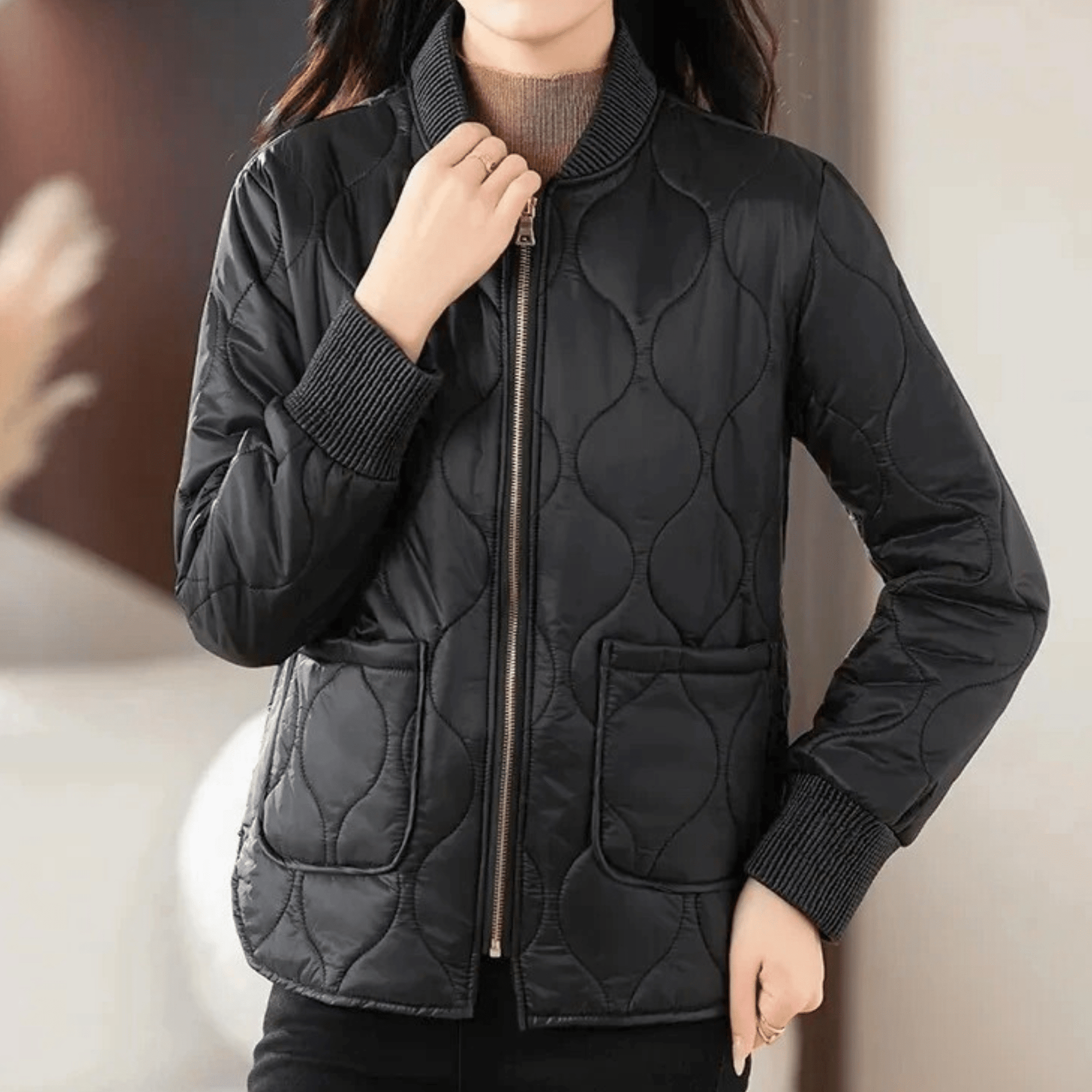Brielle Quilted Cotton Bomber
