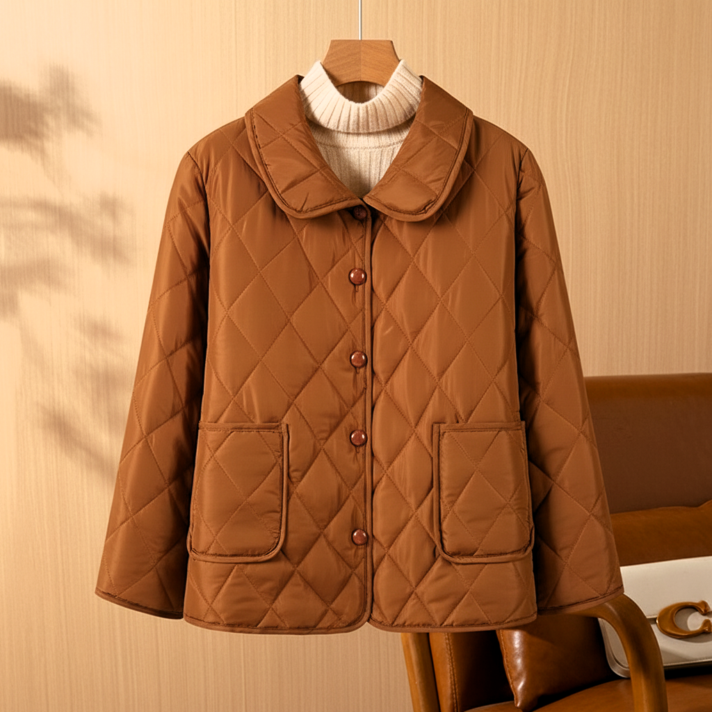 Elise Quilted Button-Up Jacket