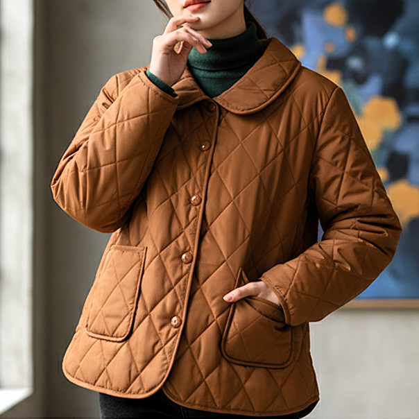 Elise Quilted Button-Up Jacket