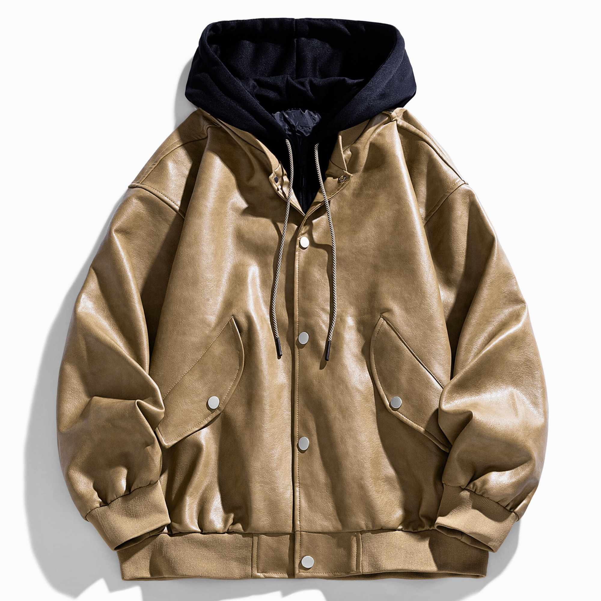 Weston Leather Hooded Bomber