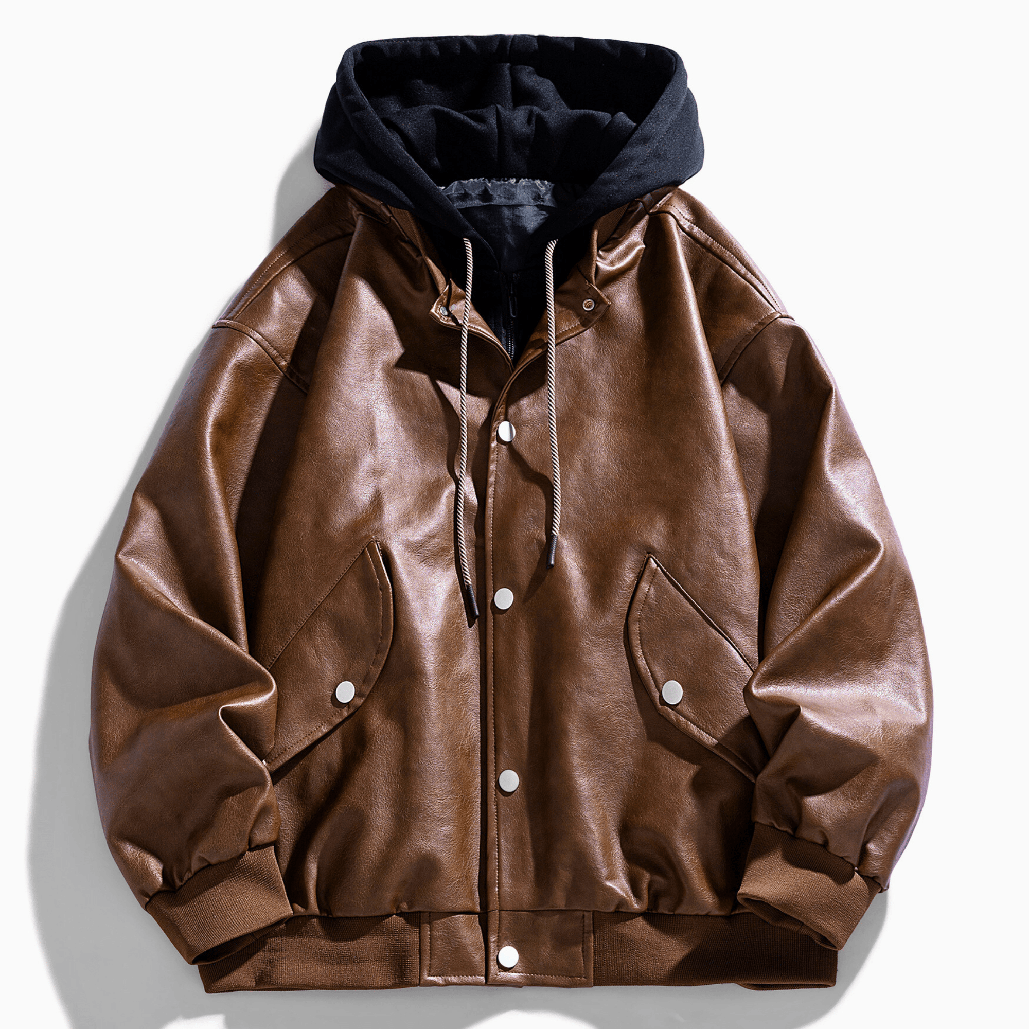 Weston Leather Hooded Bomber