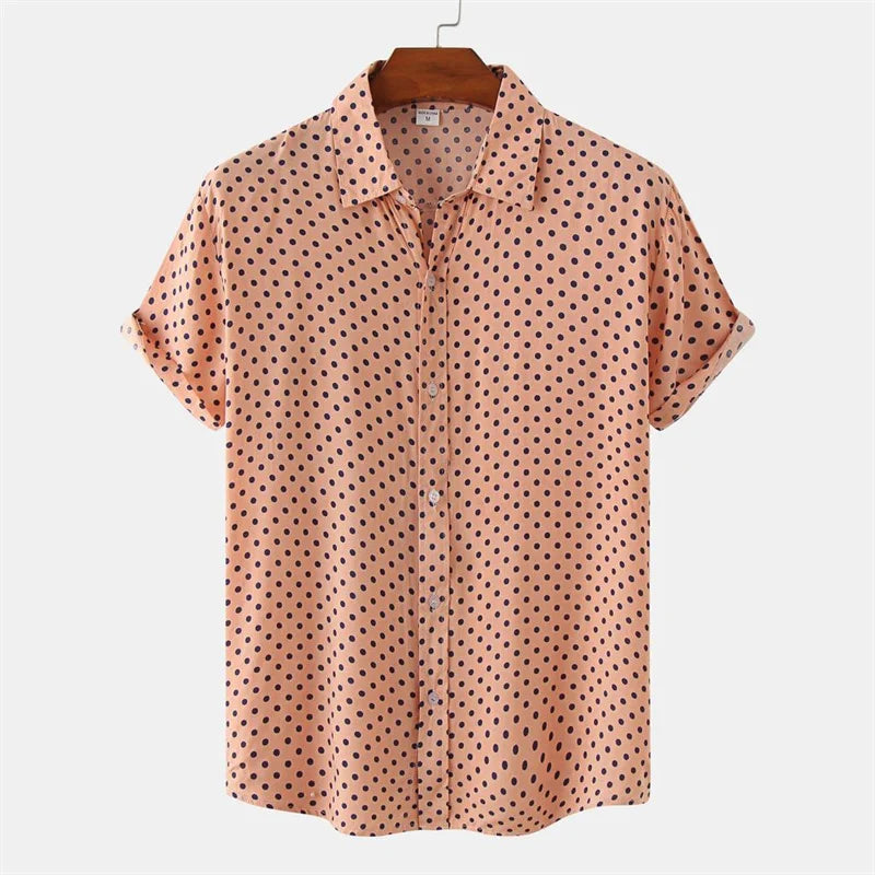 Dot Print Button-Up Shirt - [Ezra Daniel]