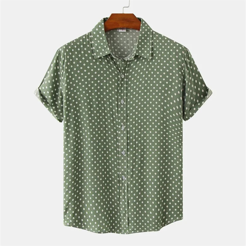 Dot Print Button-Up Shirt - [Ezra Daniel]