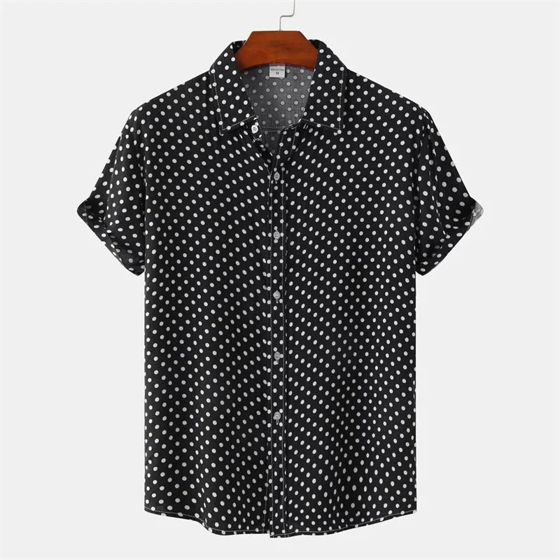 Dot Print Button-Up Shirt - [Ezra Daniel]