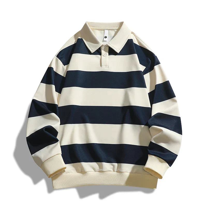 Easton Stripe Long-Sleeve Polo