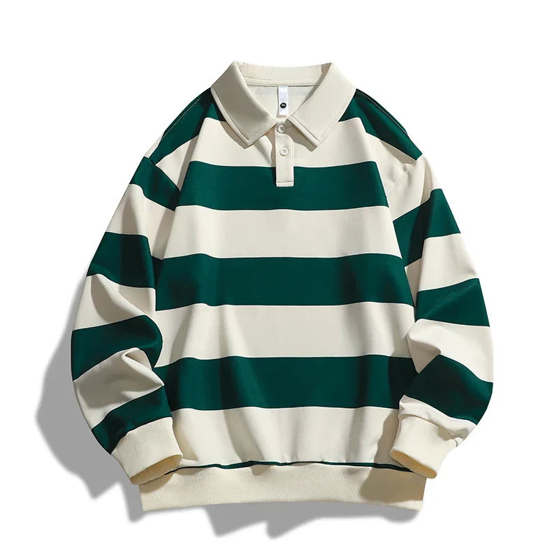 Easton Stripe Long-Sleeve Polo