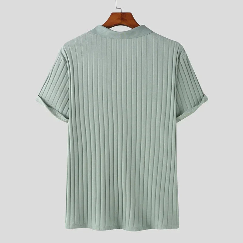 Frank Knit Quarter-Zip Short Sleeve Polo - [Ezra Daniel]