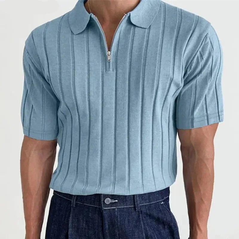 Frank Knit Quarter-Zip Short Sleeve Polo - [Ezra Daniel]