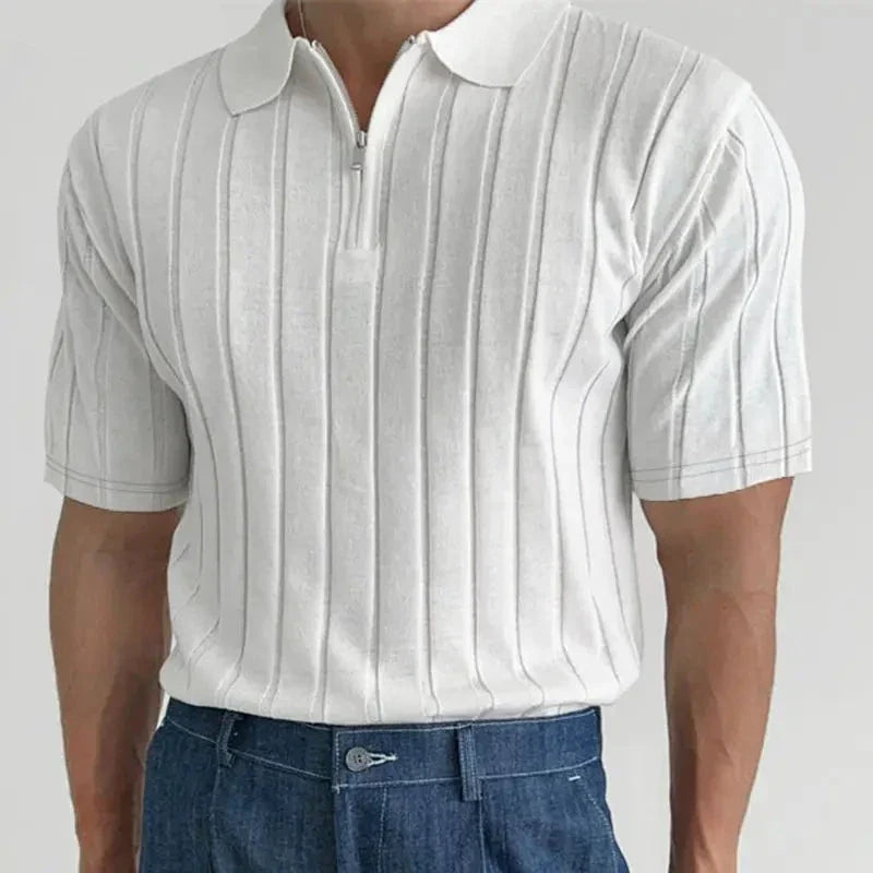 Frank Knit Quarter-Zip Short Sleeve Polo - [Ezra Daniel]