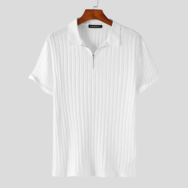 Frank Knit Quarter-Zip Short Sleeve Polo - [Ezra Daniel]