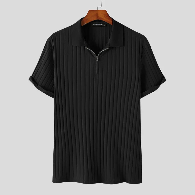 Frank Knit Quarter-Zip Short Sleeve Polo - [Ezra Daniel]