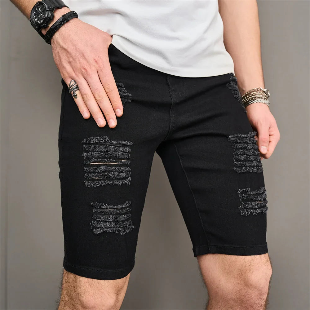 Mark Distressed Denim Shorts - [Ezra Daniel]