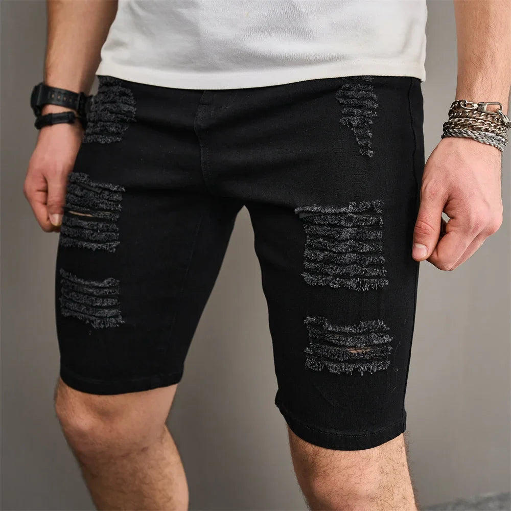 Mark Distressed Denim Shorts - [Ezra Daniel]