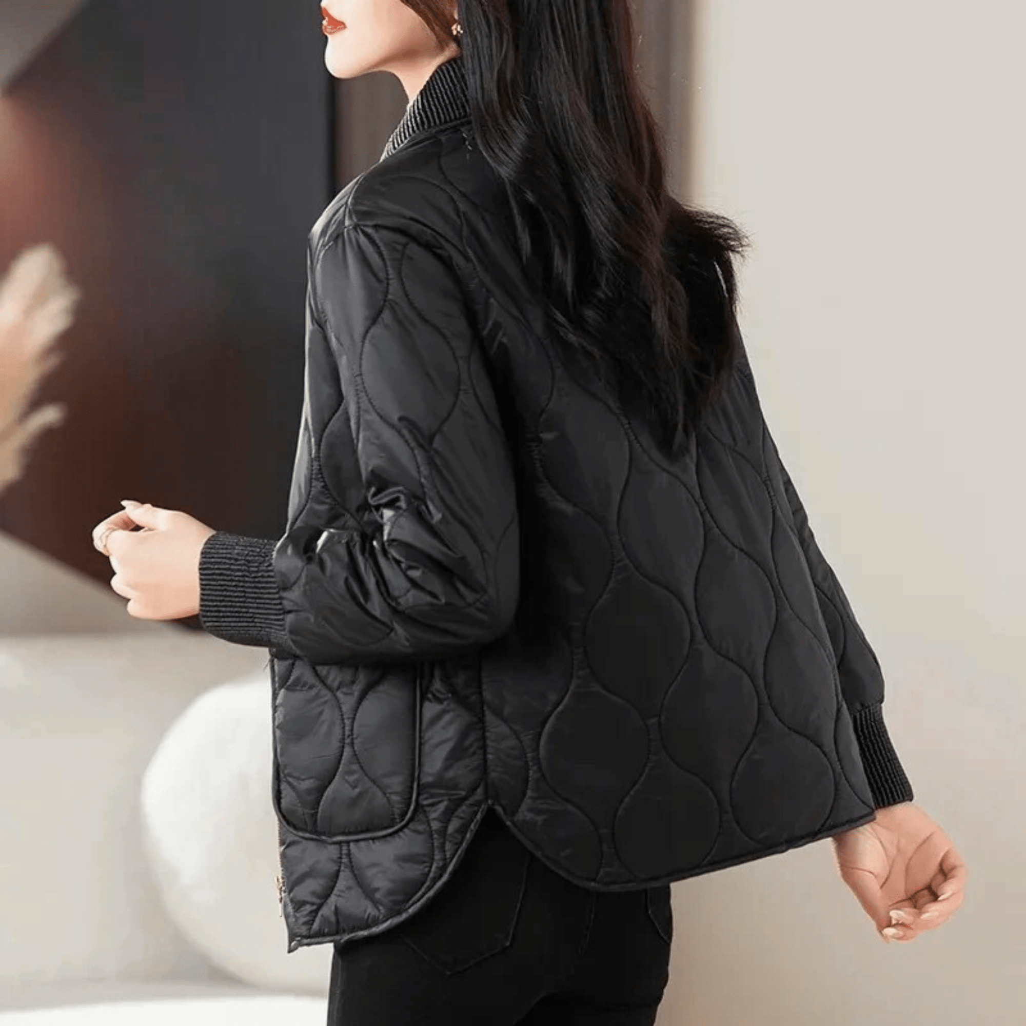 Brielle Quilted Cotton Bomber