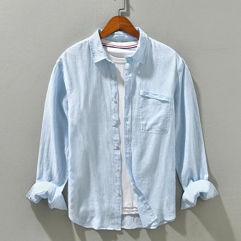 Oceanic Breeze Linen Shirt - [Ezra Daniel]