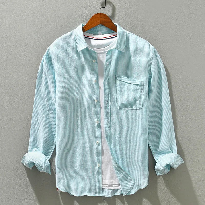 Oceanic Breeze Linen Shirt - [Ezra Daniel]