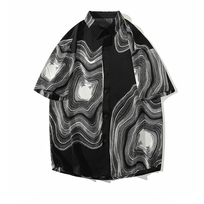 Perri Monochrome Ripple Shirt - [Ezra Daniel]