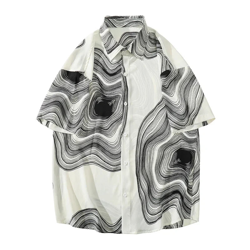 Perri Monochrome Ripple Shirt - [Ezra Daniel]