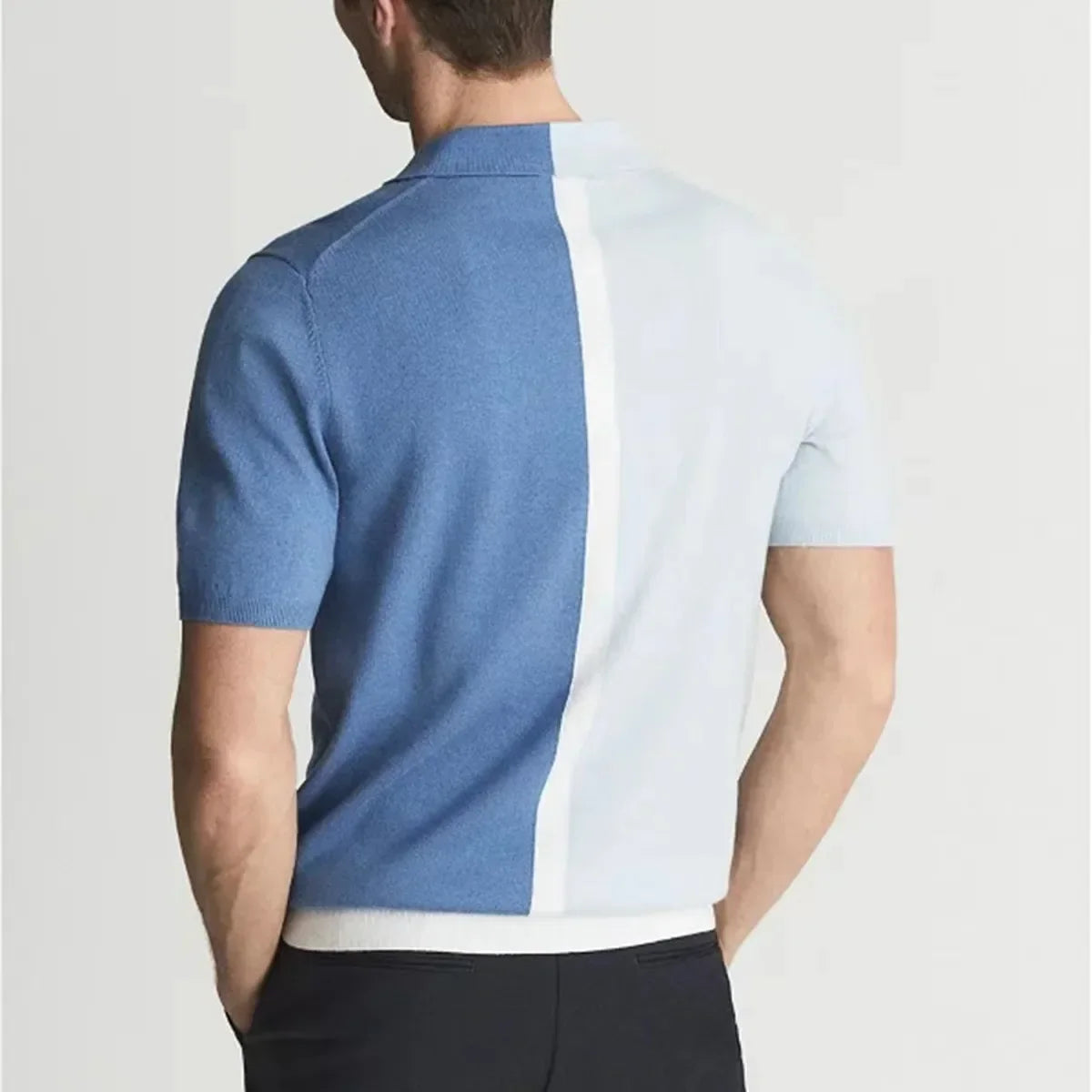 Quinn Dual-Tone Knit Polo - [Ezra Daniel]