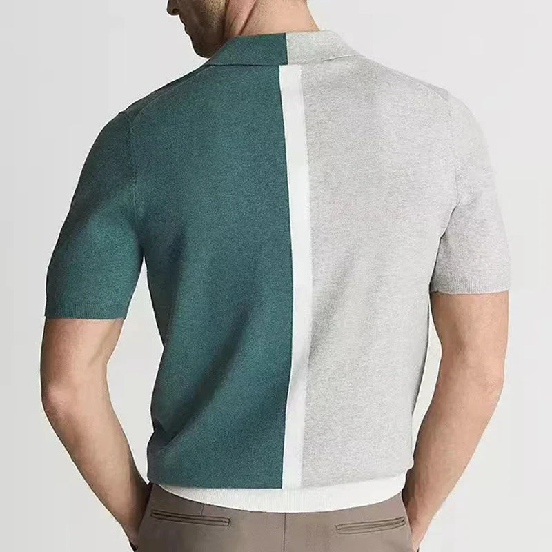 Quinn Dual-Tone Knit Polo - [Ezra Daniel]