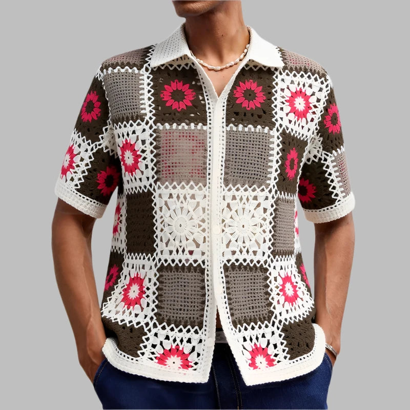 Sicily Floral Knit Shirt - [Ezra Daniel]