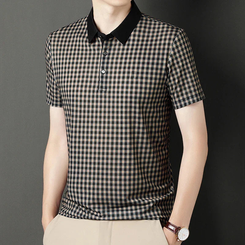 Stanford Grid Plaid Polo - [Ezra Daniel]