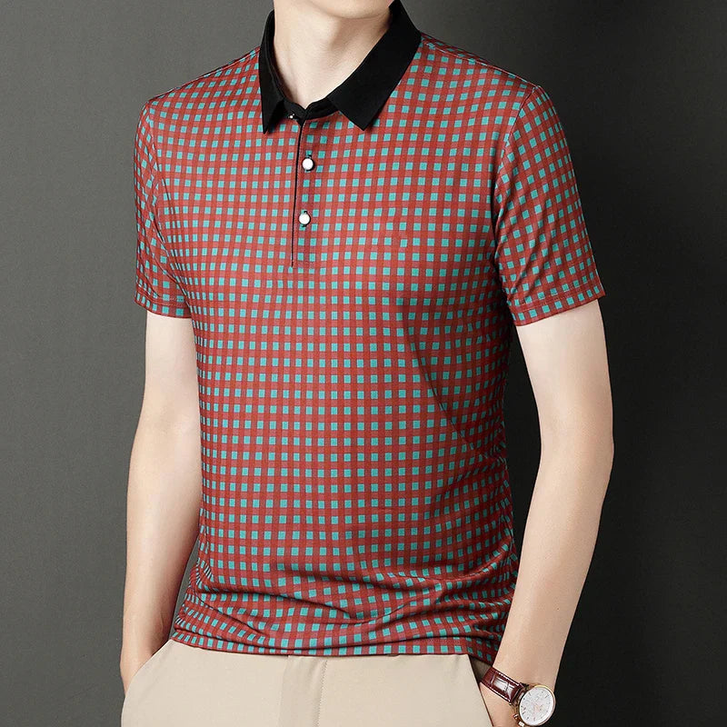 Stanford Grid Plaid Polo - [Ezra Daniel]