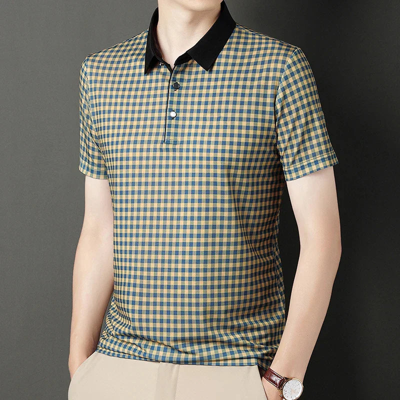 Stanford Grid Plaid Polo - [Ezra Daniel]