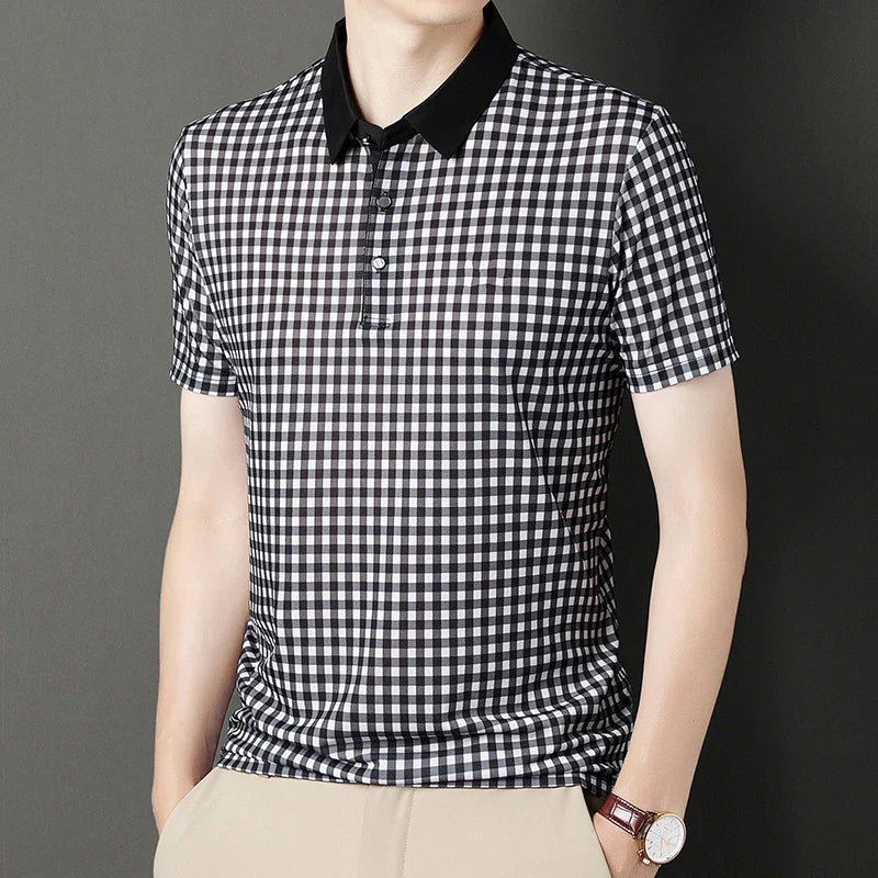 Stanford Grid Plaid Polo - [Ezra Daniel]