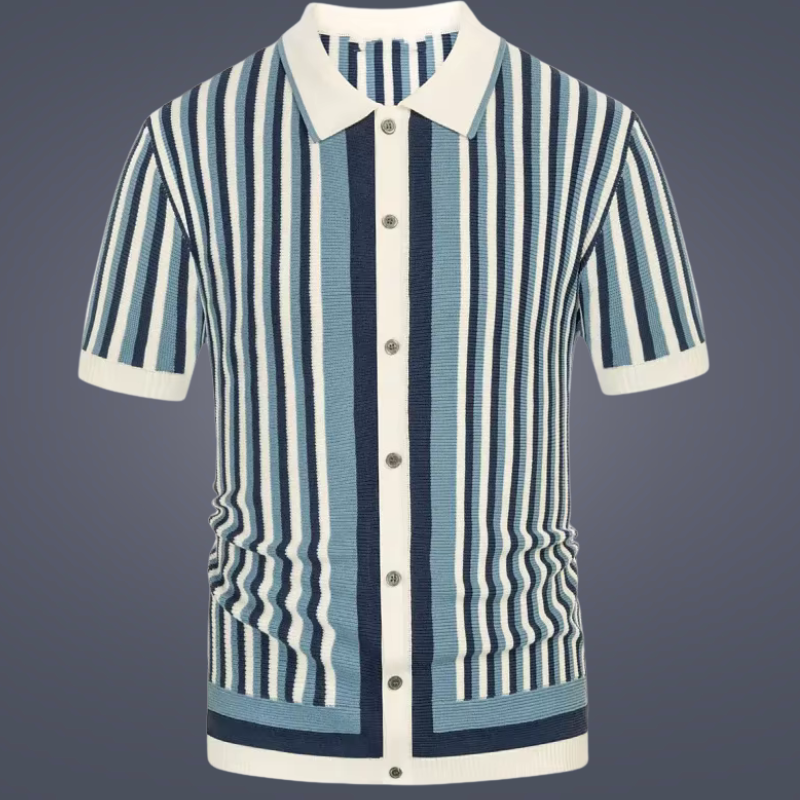 Striped Knit Polo - [Ezra Daniel]