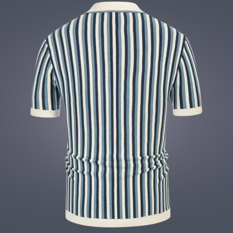 Striped Knit Polo - [Ezra Daniel]