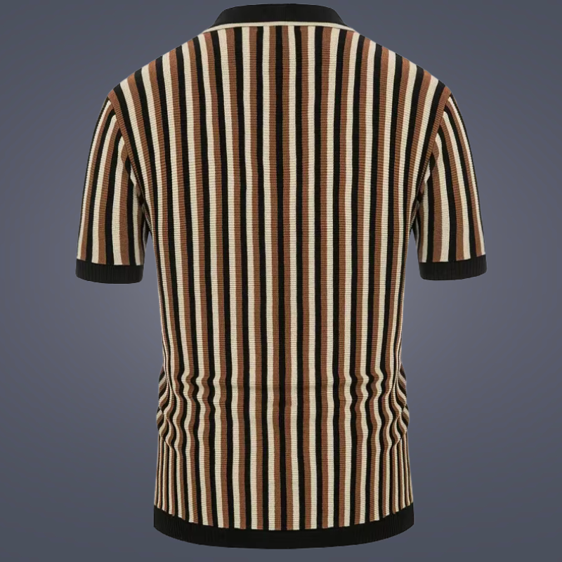 Striped Knit Polo - [Ezra Daniel]