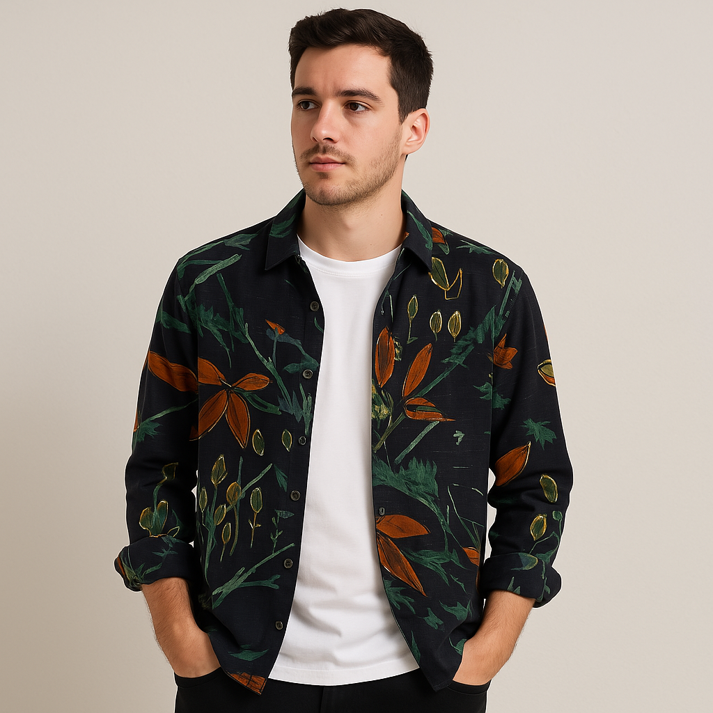 Clark Floral Shirt - Watson Grey