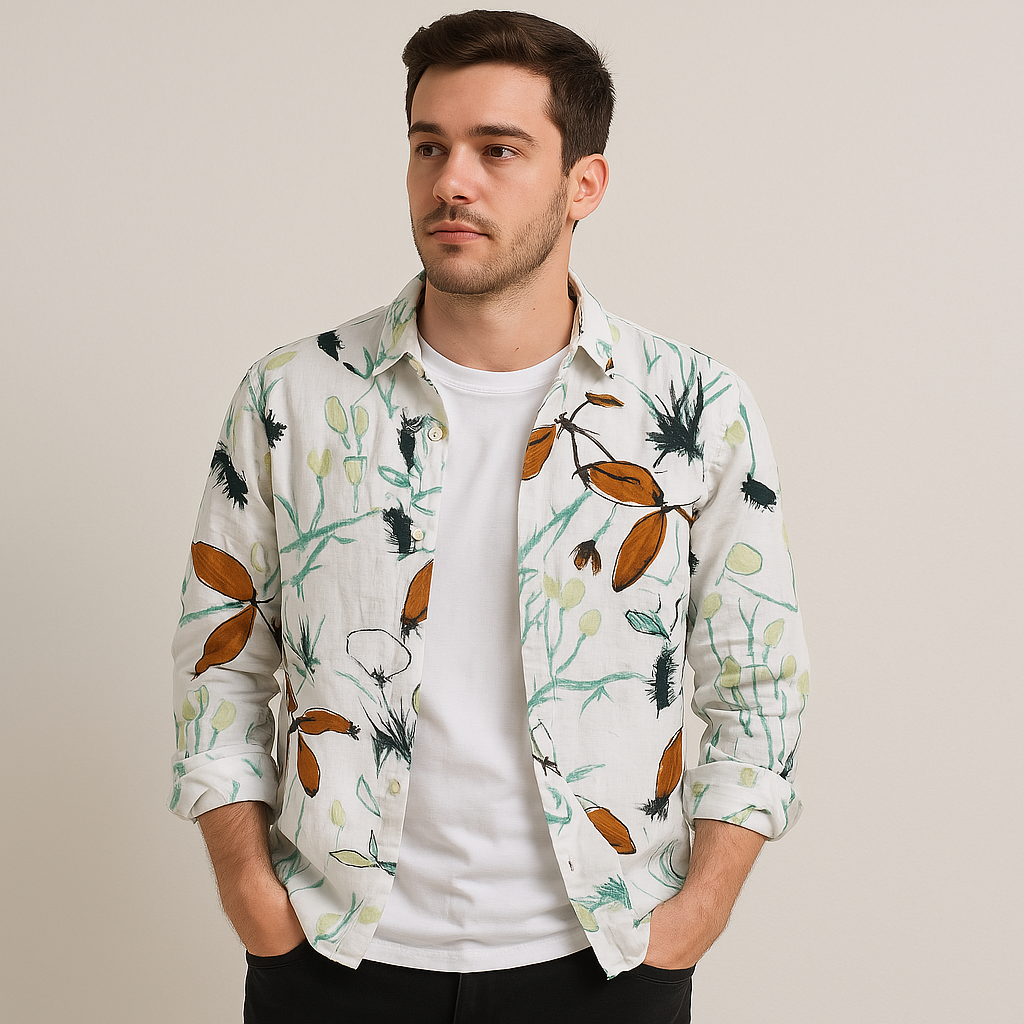 Clark Floral Shirt - Watson Grey