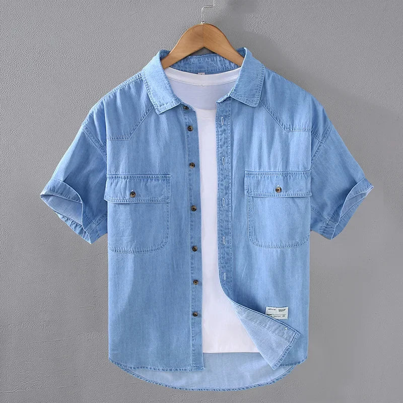 Denim Short Sleeve Shirt - Watson Grey