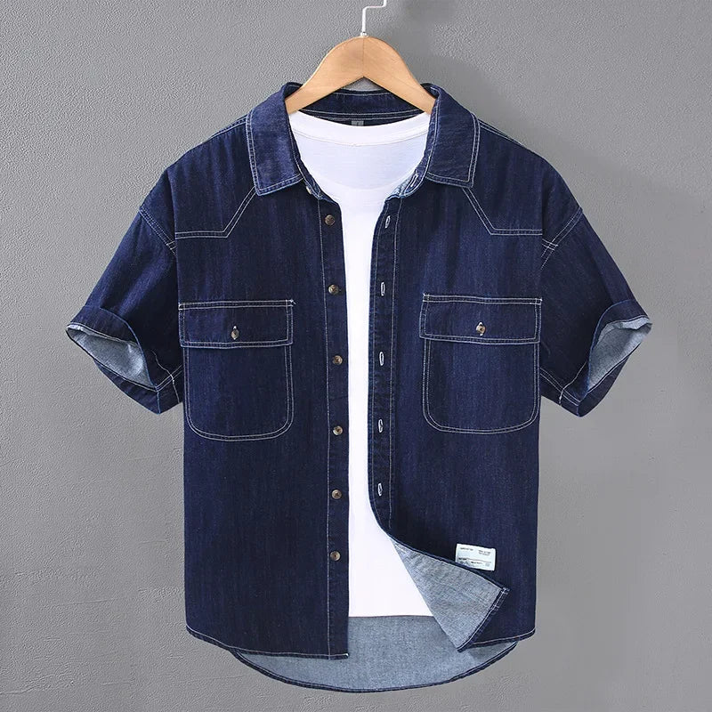 Denim Short Sleeve Shirt - Watson Grey