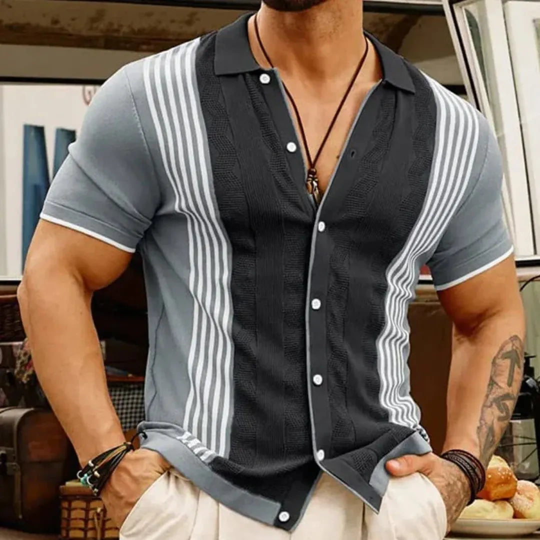 Andrews Striped Shirt - Watson Grey