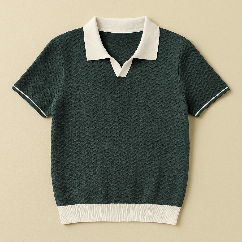 Cannes Ripple Weave Polo Shirt - Watson Grey