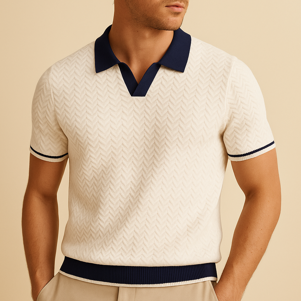 Cannes Ripple Weave Polo Shirt - Watson Grey