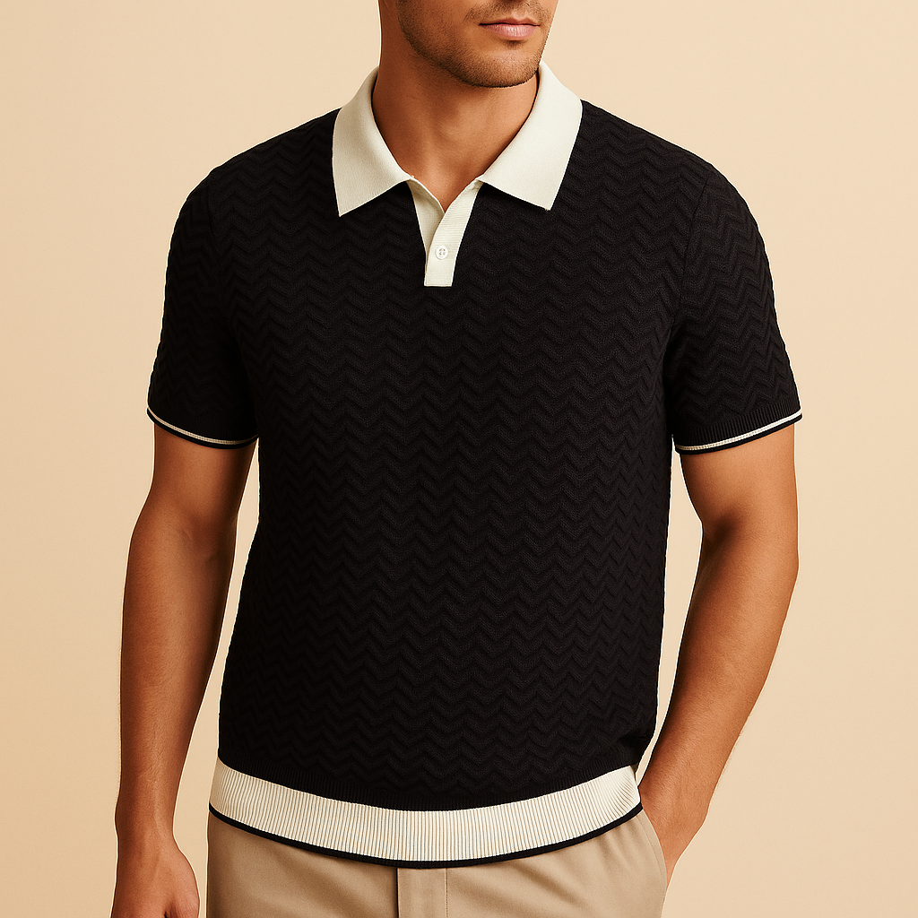 Cannes Ripple Weave Polo Shirt - Watson Grey